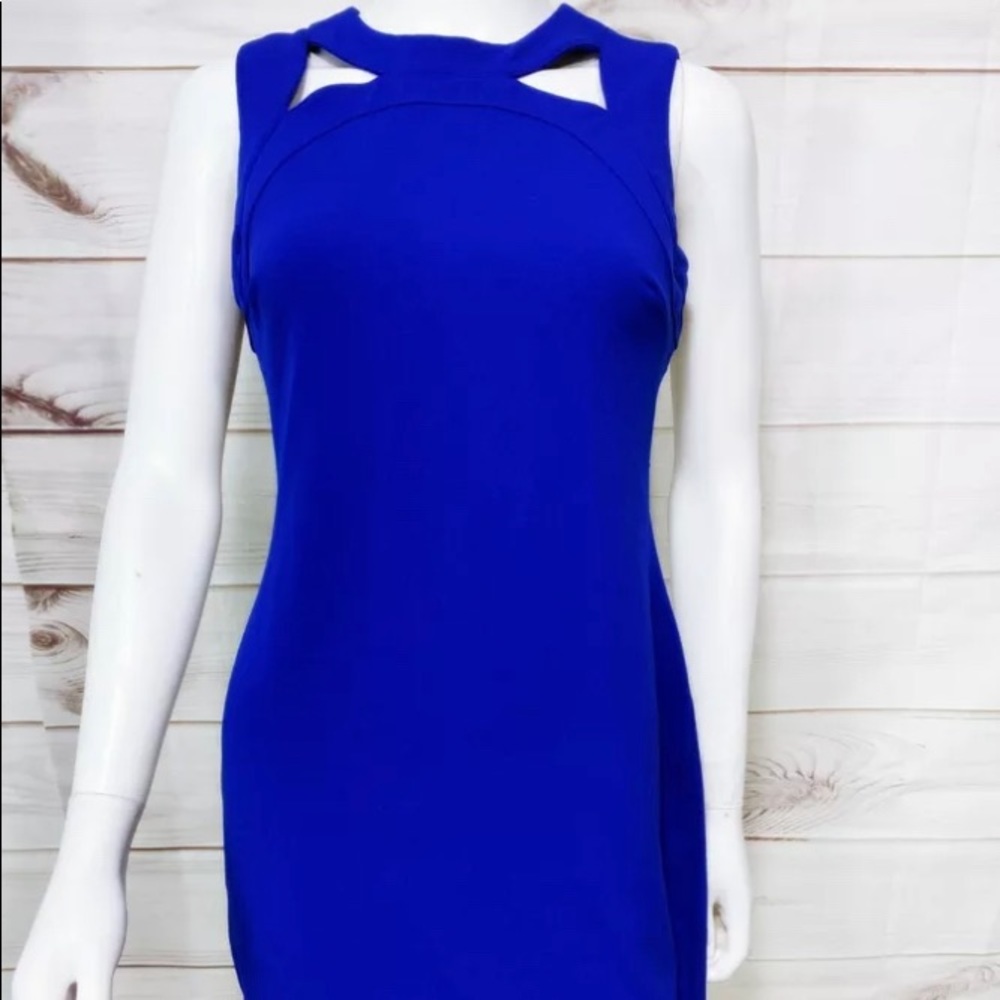 Calvin Klein Womens Dress Size 4 Blue Sleeveless Back Zip